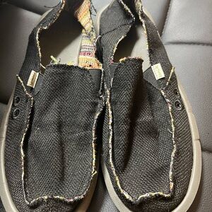 New Sanuk Black Casual Slip-On Loafers